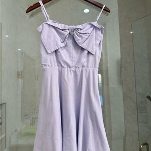 Altar'd State Lavender Spaghetti Strap Dress with Bow Detail